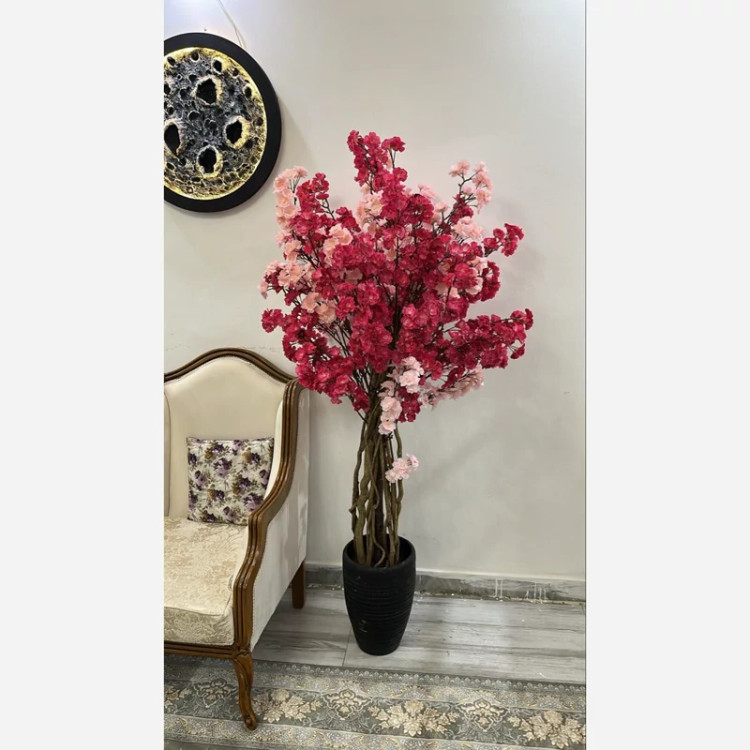 خرید درختچه مصنوعی شکوفه رنگ سرخابی