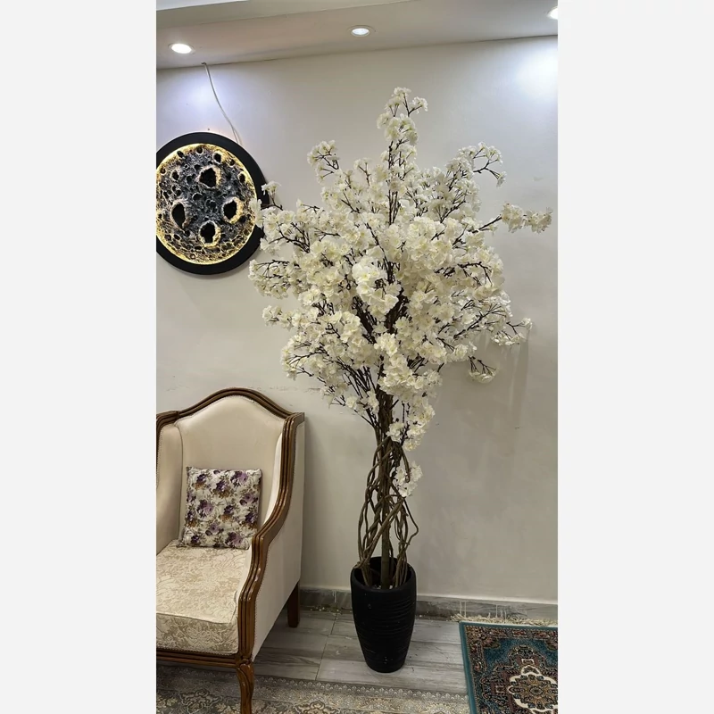 درختچه مصنوعی شکوفه رنگ سفید