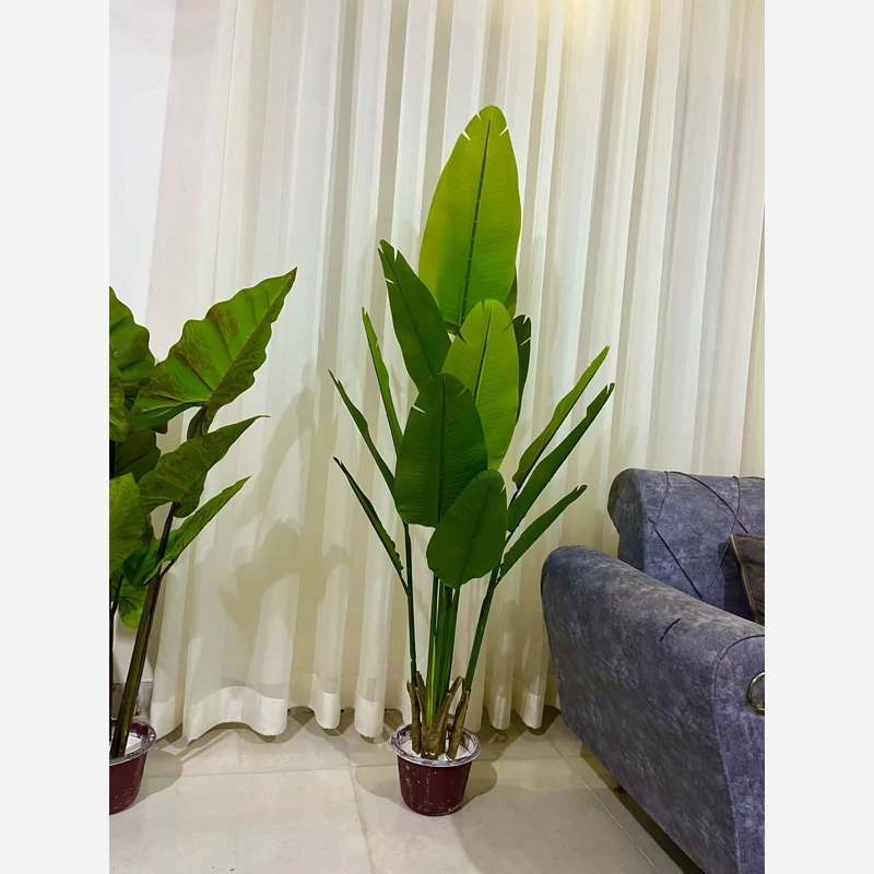 درختچه مصنوعی پرنده بهشتی برگ پهن