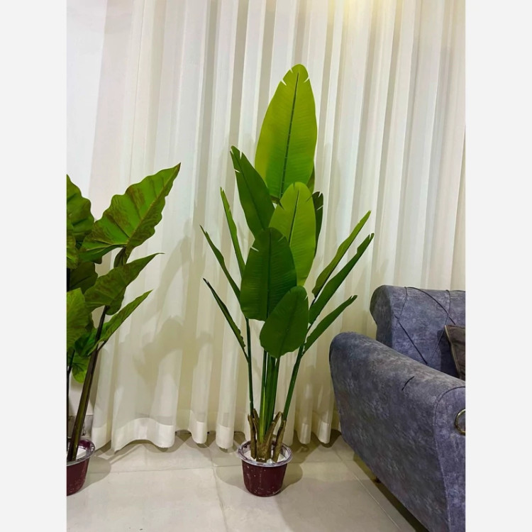 درختچه مصنوعی پرنده بهشتی برگ پهن