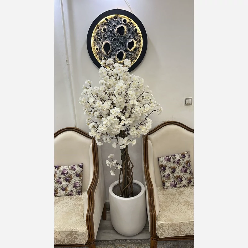 خرید درختچه مصنوعی شکوفه رنگ سفید